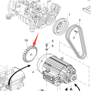 进口铣刨机加热电机风扇2074337