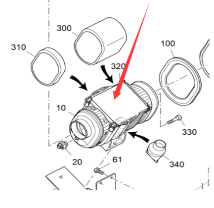 进口摊铺机发动机空滤总成2368911